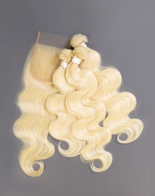 613 Body Wave Bundles W/ Closure